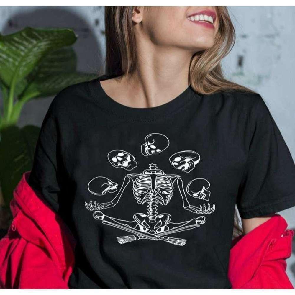 Skeleton Juggling Skulls Dark Circus Aesthetic T Shirt